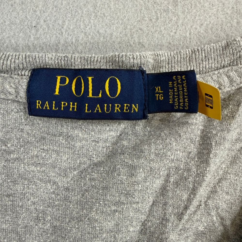 Polo Ralph Lauren T-Shirt Men XL Gray Denim Bear Graphic Tee Short Sleeve Preppy - Picture 2 of 9